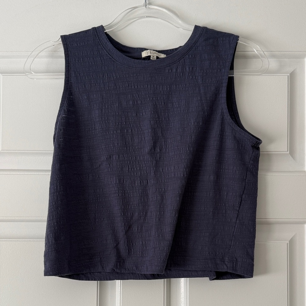 Z Supply Textured Navy Tank Top